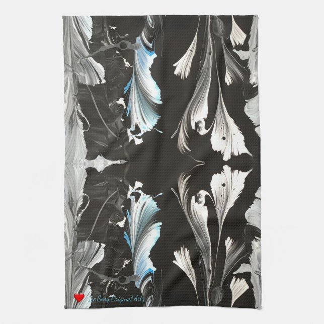 Minimal Rotes Herz White Black Original Garten Geschirrtuch (Vertikal)