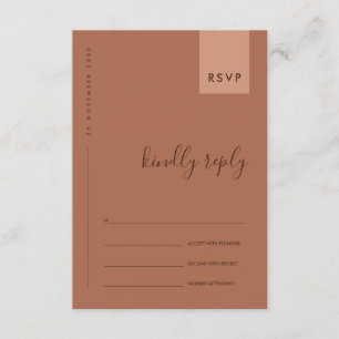 MINIMAL RUST ORANGE TYPOGRAPHY WEDY RSVP BEGLEITKARTE