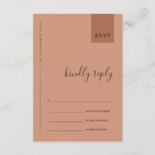 MINIMAL RUST ORANGE TYPOGRAPHY WEDY RSVP BEGLEITKARTE
