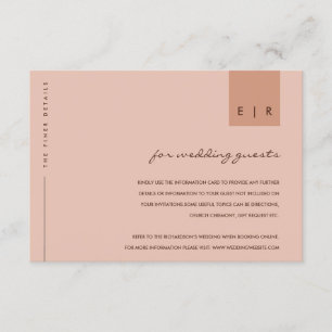 MINIMAL RUST PEACH TYPOGRAPHY WEDDING DETAILS ENCL BEGLEITKARTE
