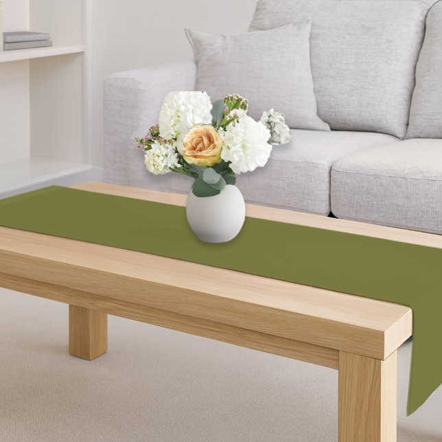 Minimal Rustikale Oliven Grüner Bauernhof Weihnach Kurzer Tischläufer (Von Creator hochgeladen)