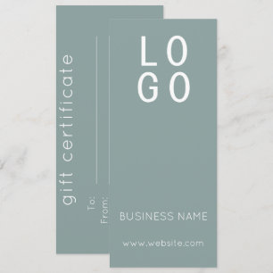 MINIMAL SAGE GREEN BUSINESS LOGO GIFT BESCHEINIGUN