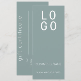 MINIMAL SAGE GREEN BUSINESS LOGO GIFT BESCHEINIGUN