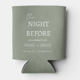 Minimal Sage Green die Nacht vor der Hochzeitsfeie Dosenkühler