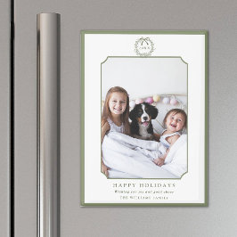 Minimal Sage Green Happy Holidays Foto Magnet
