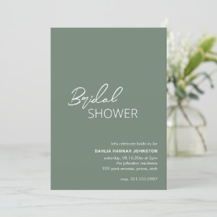 Minimal Sage Green Modernes Brautparty Einladung