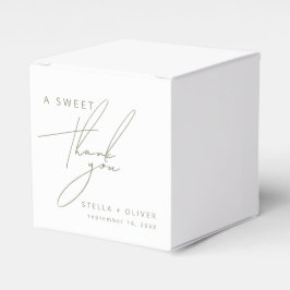 Minimal Sage Green Sweet Danke Hochzeit Geschenkschachtel