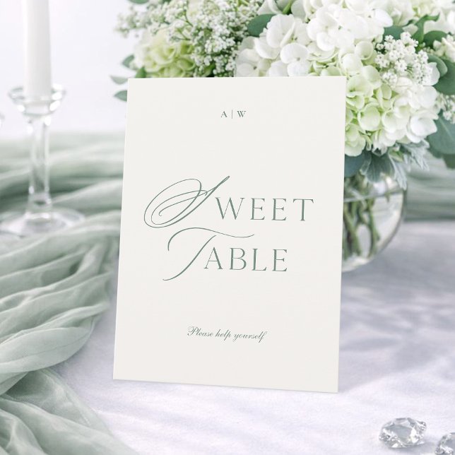 Minimal Sage Green Sweet Table Sign Einladung (Von Creator hochgeladen)
