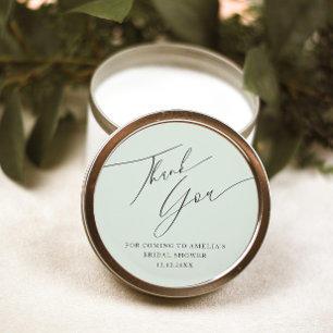 Minimal Sage Green Vielen Dank Brautparty Runder Aufkleber