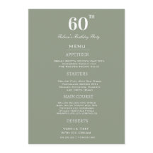 Minimal Sage & White 60. Geburtstagsparty Custom