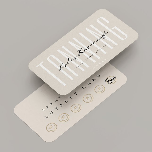 Minimal Sand Tan Tanning Specialist Treuekarte Visitenkarte (Minimal Sand Tan Tanning Specialist Loyalty Card
)