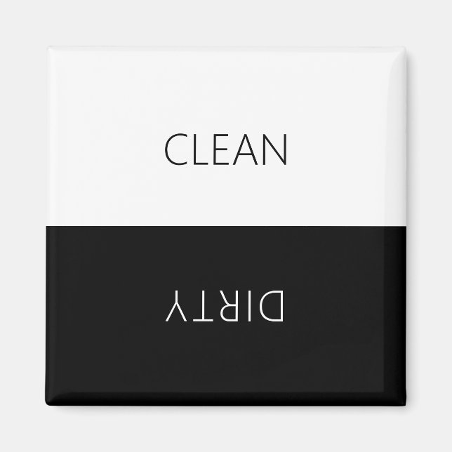 Minimal sauberes Geschirrspüler Schild Magnet (Vorne)