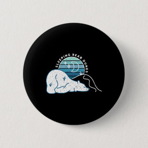 Minimal Schlafbärenduschen Retro Sunset Michigan Button
