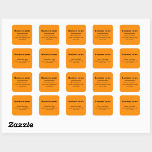 Minimal Schlichte Texte Business Brand on Orange C Quadratischer Aufkleber
