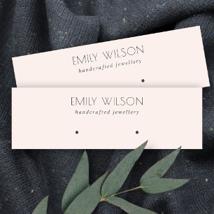 Minimal schlichtes, rosa schwarzes Ohrring-Display Mini Visitenkarte