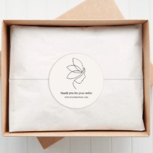 Minimal, Schönheit, Logo, Art Beige Runder Aufkleber