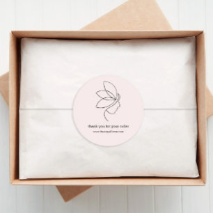 Minimal, Schönheit, Logo, Art Pink Runder Aufkleber