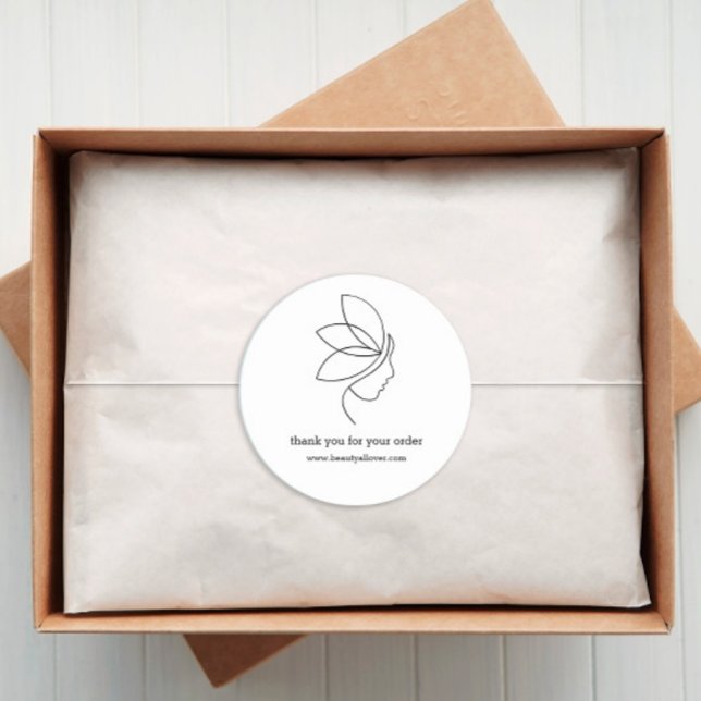 Minimal, Schönheit, Logo, Art White Runder Aufkleber (Von Creator hochgeladen)