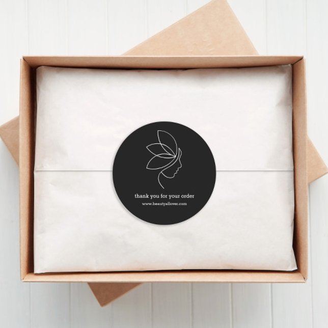 Minimal, Schönheit, Logo, Linie Art Black Runder Aufkleber (Von Creator hochgeladen)
