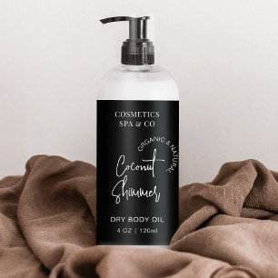 Minimal Schwarz 4 OZ Kosmetisches Flaschenwrapper- Rechteckiger Aufkleber
