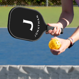 Minimal Schwarz Classic Monogramm Pickleball Schläger