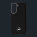 Minimal Schwarz Classic Monogramm Samsung Galaxy Hülle<br><div class="desc">Modernes klassisches Monogramm-Blockdesign mit Schwarz-Weiß-Monogramm-Medaillon.</div>