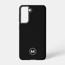 Minimal Schwarz Classic Monogramm Samsung Galaxy Hülle