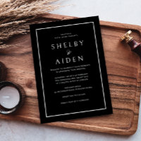 Minimal Schwarz & Weiß Moderne Hochzeit