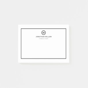 Minimal Schwarz-weiß Post-it Klebezettel