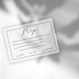 Minimal Schwarz-Weiß-Script-UAWG RSVP Karte