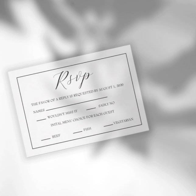 Minimal Schwarz-Weiß-Script-UAWG RSVP Karte (Von Creator hochgeladen)