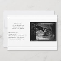 Minimal Schwarz/Weiß Ultrasound Foto Babydusche
