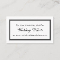 Minimal Schwarz-weiße Hochzeitsplattform Einsteckk