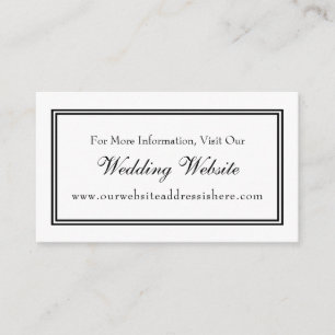 Minimal Schwarz-weiße Hochzeitsplattform Einsteckk Begleitkarte