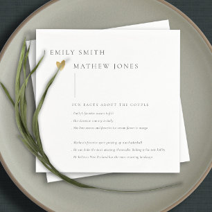 Minimal Schwarz-weiße Typografie Gold Herzspass Fa Serviette