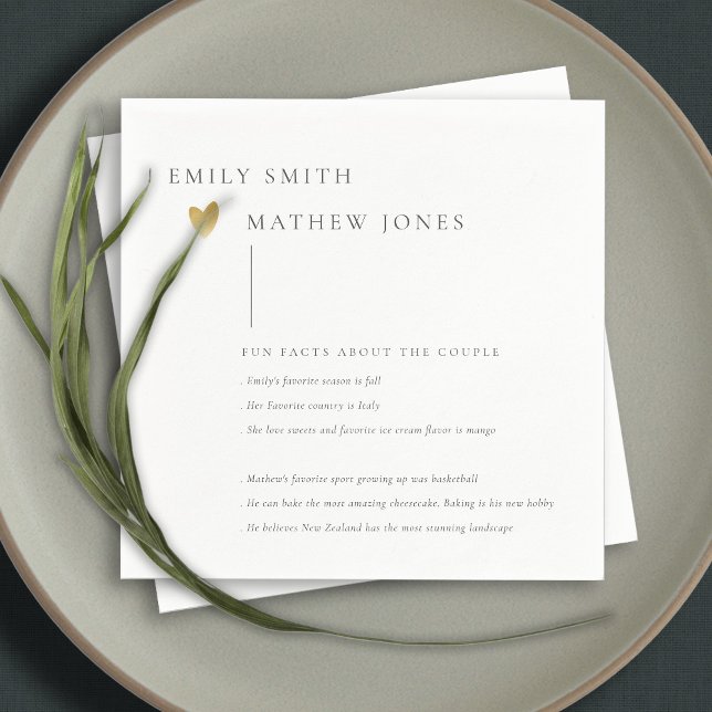 Minimal Schwarz-weiße Typografie Gold Herzspass Fa Serviette (Von Creator hochgeladen)