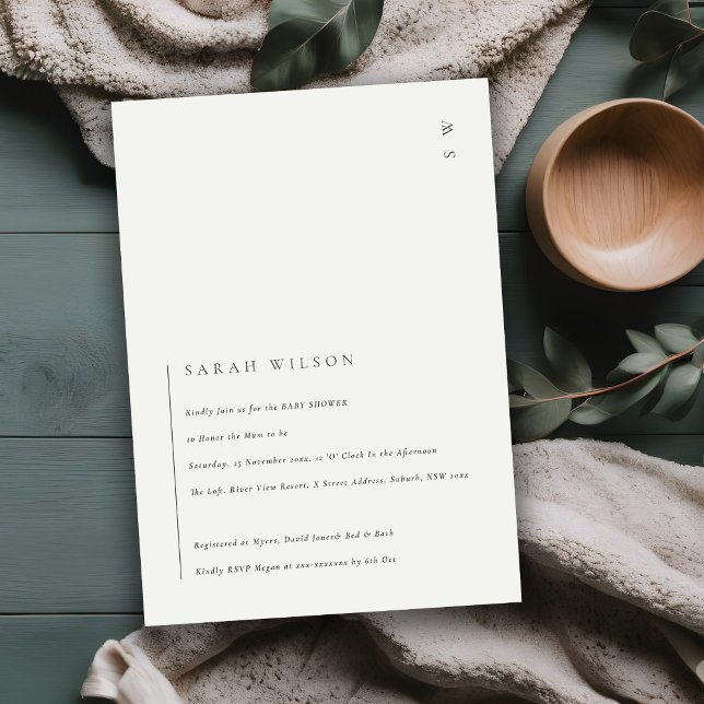 Minimal Schwarz-weiße Typografie Kinderdusche einl Dankeskarte (Von Creator hochgeladen)