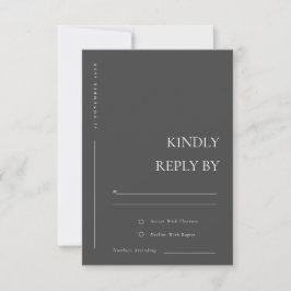MINIMAL SCHWARZ-WEISSE TYPOGRAFISCHE BREITUNG RSVP KARTE