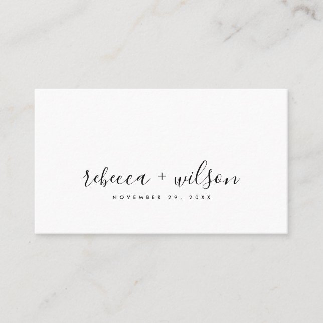MINIMAL SCHWARZ-WEISSE TYPOGRAPHIE WEDEN VISITENKARTE (Vorderseite)