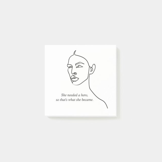 Minimal Schwarz wurde sie zu einem Helden-Inspirat Post-it Klebezettel (Vorderseite)