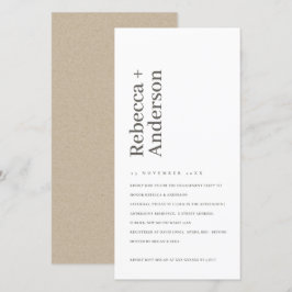 MINIMAL SCHWARZE UND WEISSE TYPOGRAFIE VERLOBUNG E DANKESKARTE