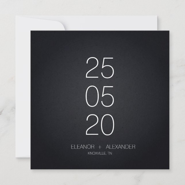 Minimal Schwarzweiß, einfach kein Foto Save The Date (Vorderseite)