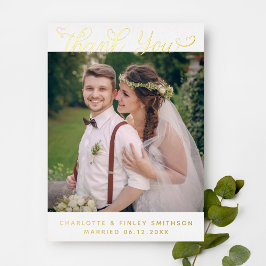 Minimal Script Chic Personalisiert Wedding Vielen Folien Feiertagskarte