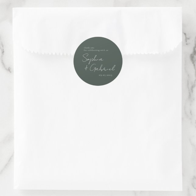 Minimal Script Classic Round Sticker (Tasche)