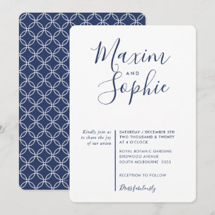 MINIMAL SCRIPT einfache moderne Hochzeitsnacht bla Einladung