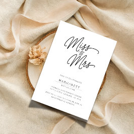 Minimal Script Miss zu Mrs. Brautparty Cheap Einladung