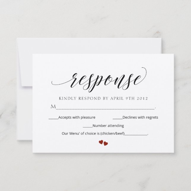 Minimal Script Moderne UAWG Wedding Response Card Einladung (Vorderseite)