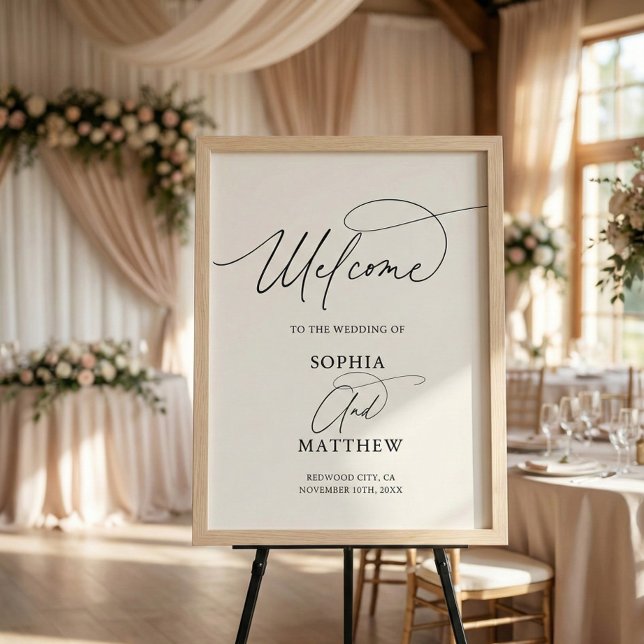 Minimal Script Welcome Wedding Poster (Von Creator hochgeladen)