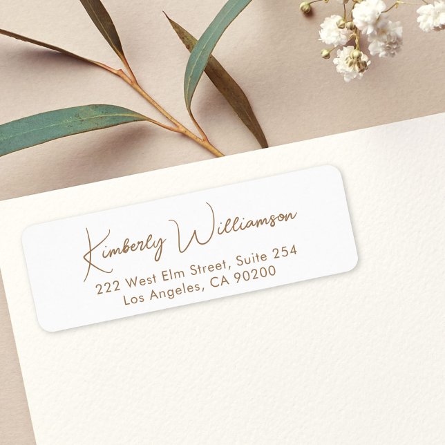Minimal Script White Gold Return Address (Von Creator hochgeladen)