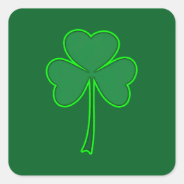Minimal Shamrock St Patrick’s Day - Autocolante Quadratischer Aufkleber